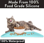CatGuru Cat Food Mat, Small & Large Pet Feeding Mat, 100% Waterproof Cat - Image 3