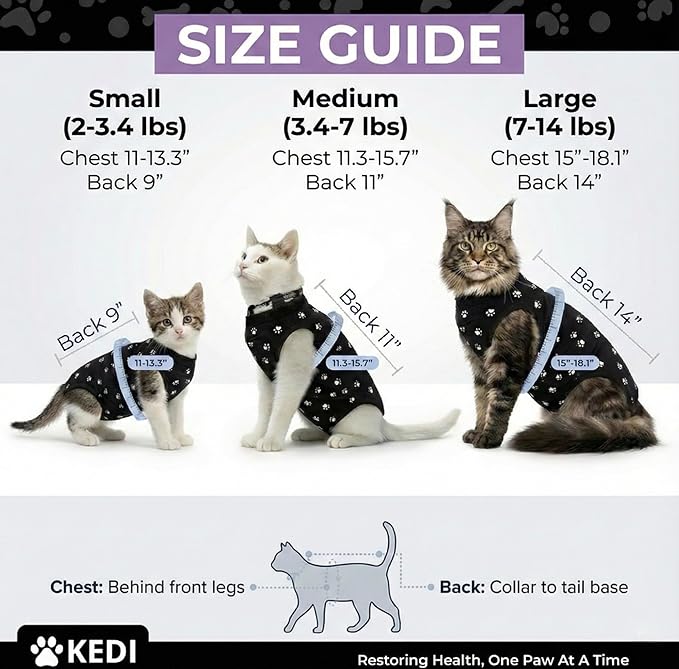 Cat Surgery Recovery Suit Female Cat Onesie - Image 3