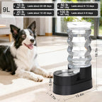 RIZZARI Automatic Dog Water Dispenser: 9L Black Elevated Feeder - Image 2