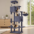 Large Cat Tree 66 Inch, Sisal Scratching Posts and Hammock, Pet Play House by Aidoly