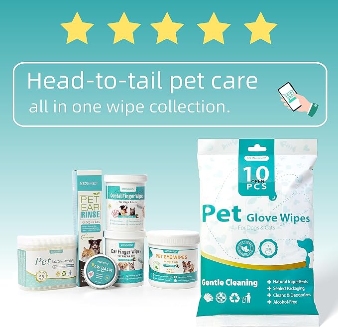 Ear Cleaner Wipes 120 Counts, Dog Ear Cleaner, Grooming Kit Care - Image 7