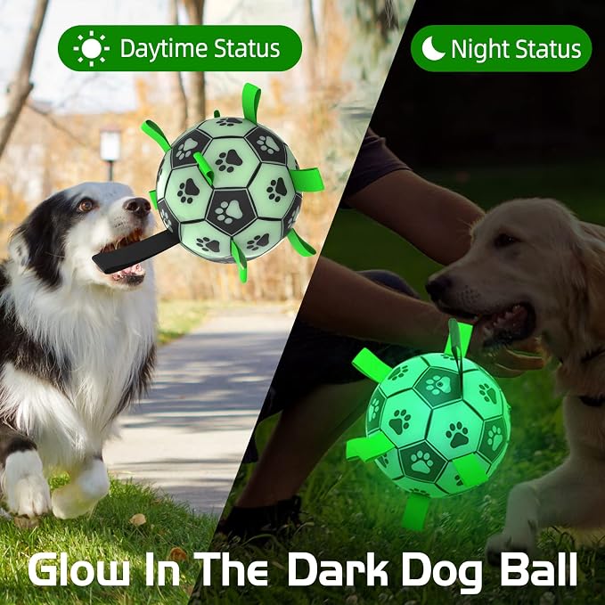 QDAN Glow in The Dark Dog Toys Soccer Ball - Image 3