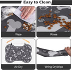 Dog Cat Food Mat, Rapid AbsorbentPet Feeding Mat, Bone Shaped Dog Placemat - Image 5