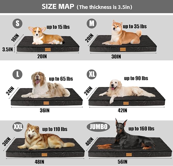 Patas Lague Orthopedic XL Dog Bed Large Sized Dog 48''X30'', Soft Waterproof - Image 5