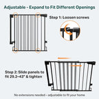 Cumbor 29.2–43" Baby Gate for Stairs, Wall-Mounted, Expandable No Bottom Bar - Image 3