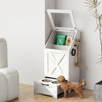 Dog Feeding Station with Storage Cabinet and 2 Elevated Dog Bowls, Hidden Pet - Image 4