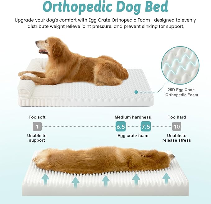 Cute Dog Bed, Faux Rabbit Fur Orthopedic Foam Dog Bed - Image 5
