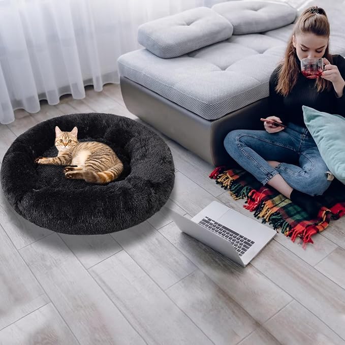 Cat Beds for Indoor Cats, 15.7 Inch Small Cats Beds, Washable-Round Pet Bed for - Image 5