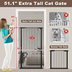 Fairy Baby 51.18" Extra Tall Cat Gate, 29.5"-32.6" Adjustable Width Auto Close - Image 3