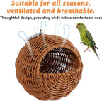 BNOSDM Rattan Bird Nest Parrot Nesting House Parakeet Nesting Soft Lovebird - Image 5
