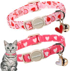 Valentine's Day Cat Collar, 2 Pack Cat Collars Breakaway by DOGWONG