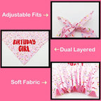 Birthday Girl Dog Bandanas 1 Pack, HBD Pet Scarves - Image 4