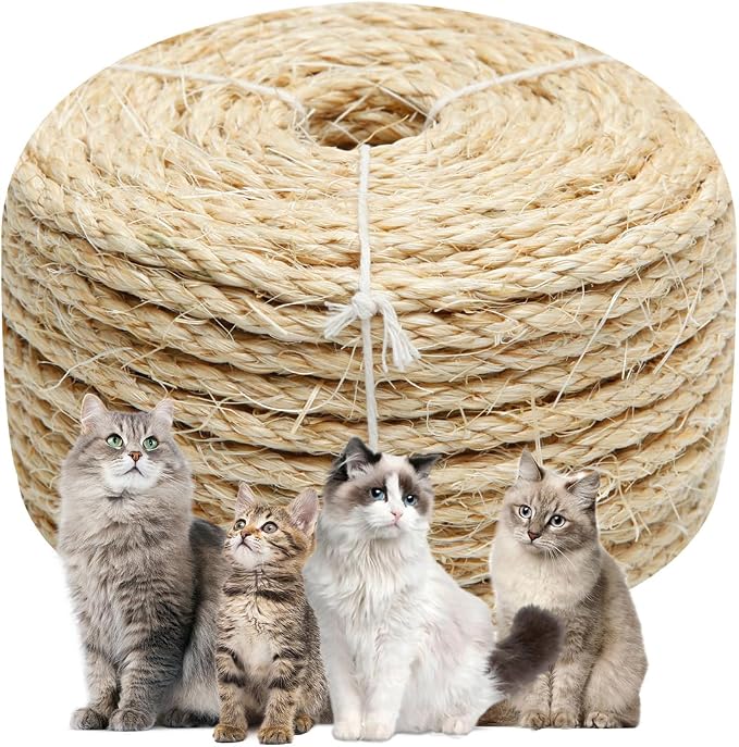 Natural Sisal Rope 1/4 Inch by 65-Feet by Juomid
