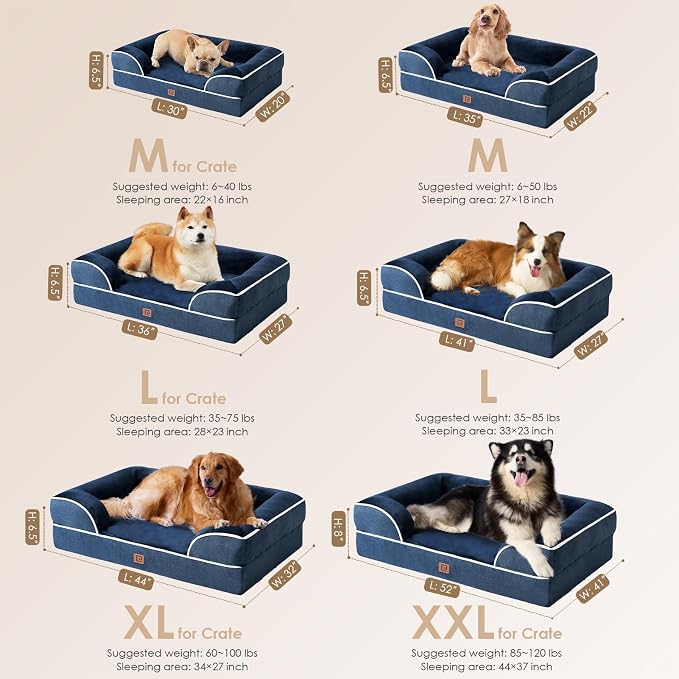 EHEYCIGA Orthopedic Dog Beds for Large Dogs, Waterproof Memory Foam Large Dog - Image 5