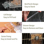 No Mess Bird Feeder Water Dispenser Set, Automatic Parrot Feeder - Image 3