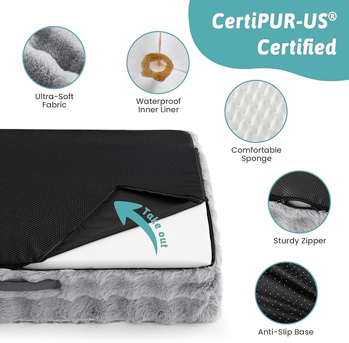 Orthopedic Dog Bed for Large Medium Size Dog, Soft and Warm Faux Fur Sofa for - Image 5