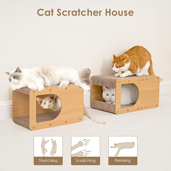 EHEYCIGA Cardboard Cat Scratcher House, 17-Inch Corrugated Cat Scratcher - Image 8