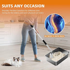 Cat Litter Sifter Metal Pet Scoop Kitty Cat Scooper Non-Stick Coated - Image 2