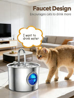 Cat Water Fountain Advanced 304 Stainless Steel 2.2L/74oz - Image 3