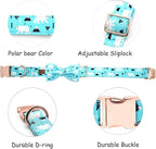 Dog Collar, Bow Collar Blue Bear Pattern Pet Collar Cute Bow Tie Soft Girl Boy - Image 2