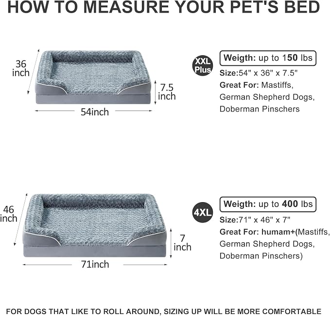 WNPETHOME Dog Beds for Large Sized Dogs, Washable Orthopedic Dog Couch Sofa Bed - Image 6