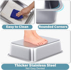 Small Stainless Steel Litter Box, 15.7"x11.8"x4" Kitten Litter Box, Easy Clean - Image 3