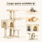 BestPet | 37" Cat Tree Tower | Beige | Sturdy Multi-Level Cat Tree - Image 3
