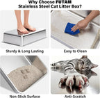 Stainless Steel Litter Box 2 Pack, XL Metal Litter Box - Image 6