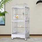 Garvee Small Bird Cage with Playground Stand, 44in White Travel Bird Cage - Image 4