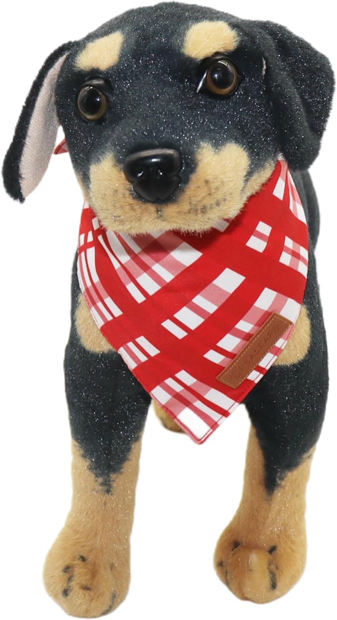 Realeaf Valentine's Day Dog Bandanas 2 Pack, Reversible Red Plaid Heart Dog - Image 6