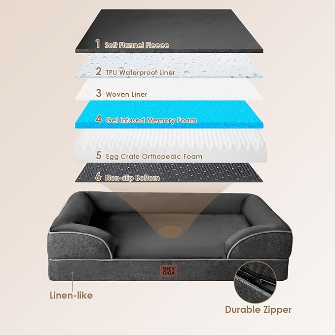 EHEYCIGA Orthopedic Dog Beds for Extra Large Dogs, Waterproof Memory Foam XXL - Image 5