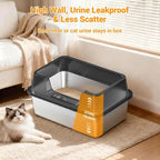 Stainless Steel Litter Box, XL Enclosed Cat Litter Boxes - Image 4