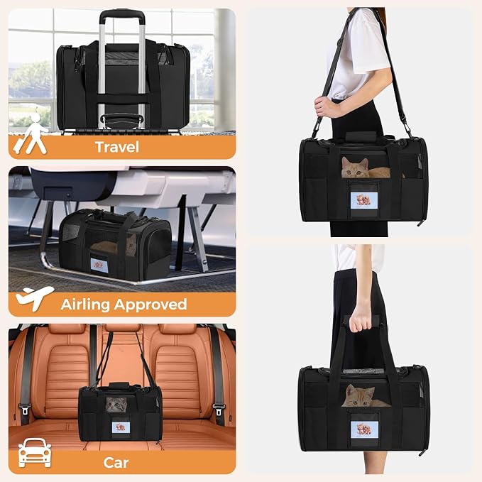Cat Carrier Soft for Pets Up to 15 Lbs, Cat Travel Bag - Image 7