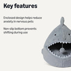 Amazon Basics Cat House Shark Shape Cat Cave Bed - Image 2
