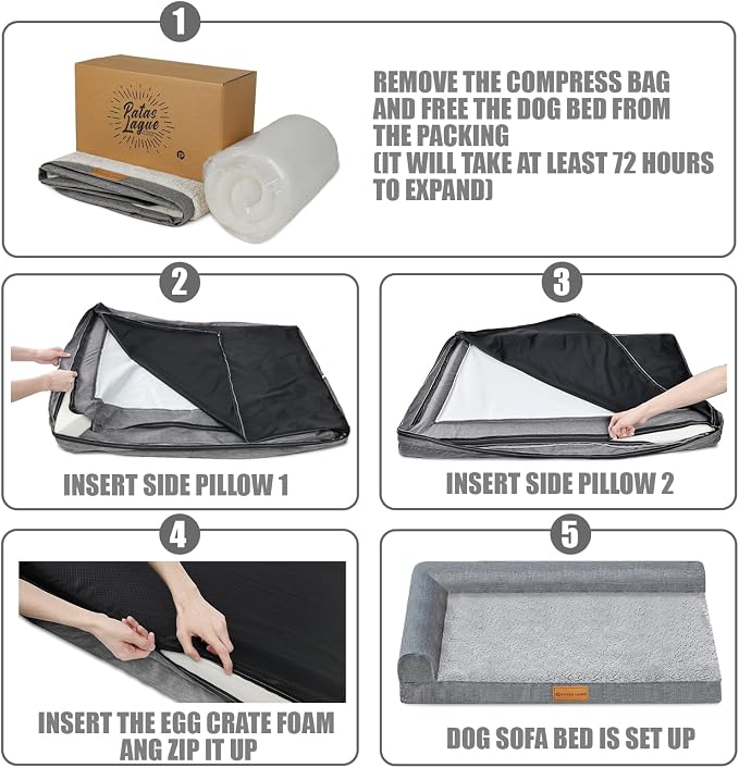 Patas Lague Orthopedic XL Dog Bed Large Sized Dog 48''X30'', Waterproof L - Image 6