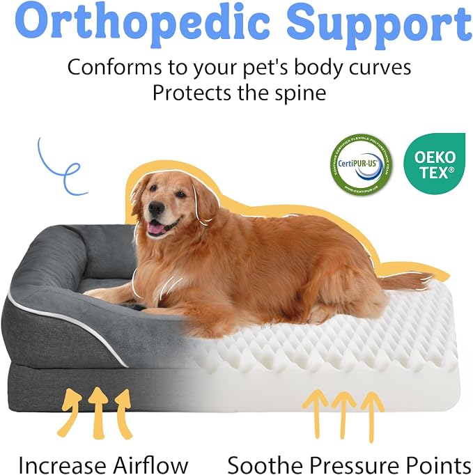 Large Orthopedic Dog Bed Washable - Image 2