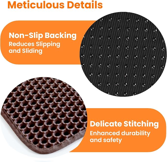 Small Cat Litter Mat, 20x14’’ Double Layer Honeycomb Cat Litter Box Mat - Image 8