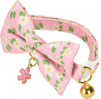 2 Pack Cat Collars, Removable Bowtie, Floral Pattern, Safety Breakaway Clasp - Image 5