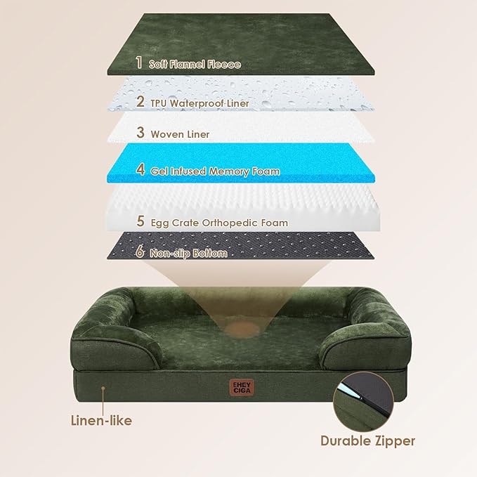 EHEYCIGA Orthopedic Dog Beds for Large Dogs, Waterproof Memory Foam Large Dog - Image 5