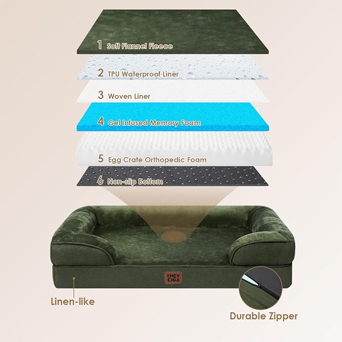 EHEYCIGA Orthopedic XL Dog Beds, Waterproof Memory Foam Dog Bed - Image 7