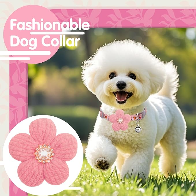 Large Dog Collar with Flower, Dog Collars - Image 3