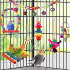 Bird Toys for Conures with Colorful Ladder Hammock Bird Cage Accerious Bird - Image 4