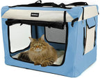 Large Cat Carrier Collapsible Travel Dog Crate Portable Soft-Sided Pet Kennel by Sivlefoss