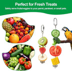 2 Pcs Bird Cage Food Holder Stainless Steel Parrot Fruit & Vegetable Skewer - Image 5