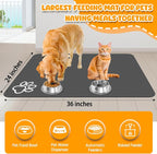Dog Food Mat, Non Skid Cat Bowl Mat, No Stains Quick Dry - Image 2