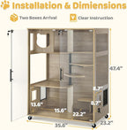 Lovupet Wooden Cat House with Scratching Posts, Luxury Large Cat Condo with - Image 3