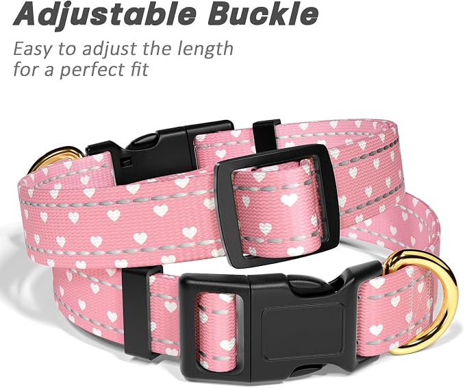 Reflective Dog Collar for Medium Dogs, Cute Adjustable Heavy-Duty Nylon Puppy - Image 6
