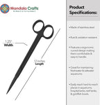 Mandala Crafts 12 Inches Black Stainless Steel Straight Aquarium Scissors - Image 3