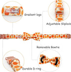 Dog Collar - Halloween Pumpkin Bowtie Pet Collar Gift Soft Bow Collar Pet - Image 2