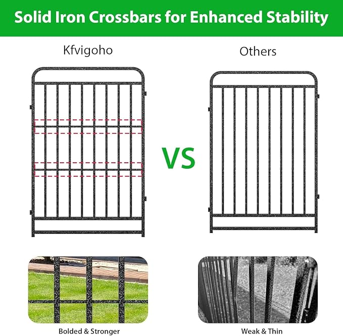 Dog Fence Outdoor 16 Piece Panels 32" Height, Square Steel Pipe - Image 2
